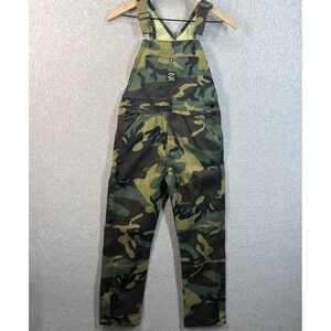 Pointer Brand Overalls Kids Size 12 Camo Woodland Camouflage Made USA Excellent